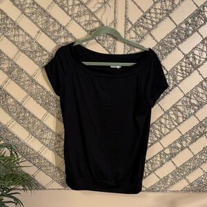 Elegant Black Short Sleeve Women's Top